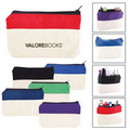 Two-Tone Zip Cotton Valuables/School Supplies Pouch